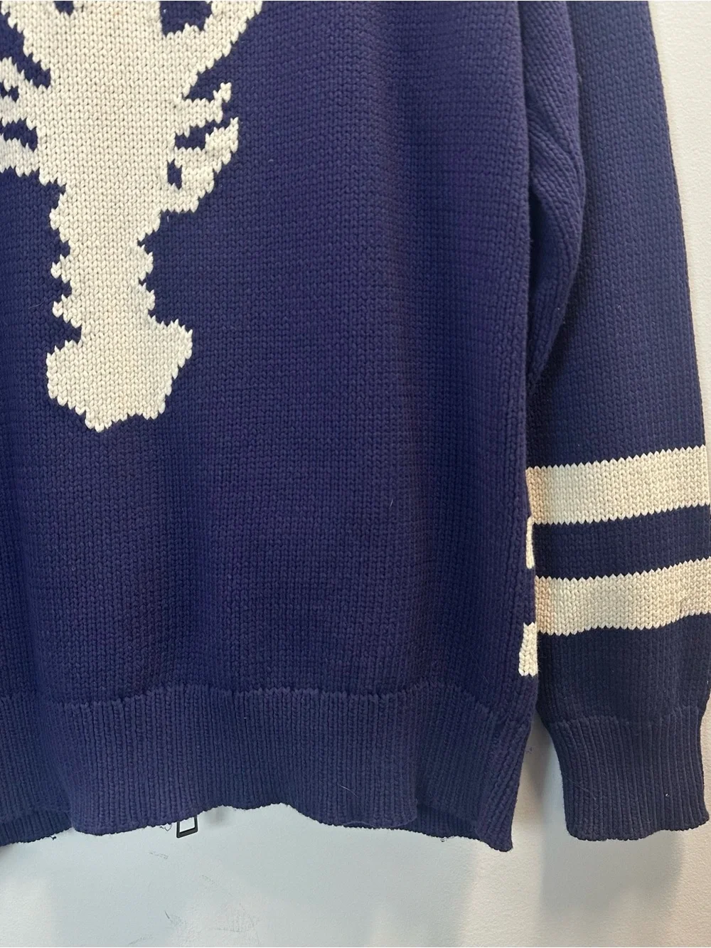 J. Crew Lobster-Back Shawl Collar Cardigan Navy Blue Medium